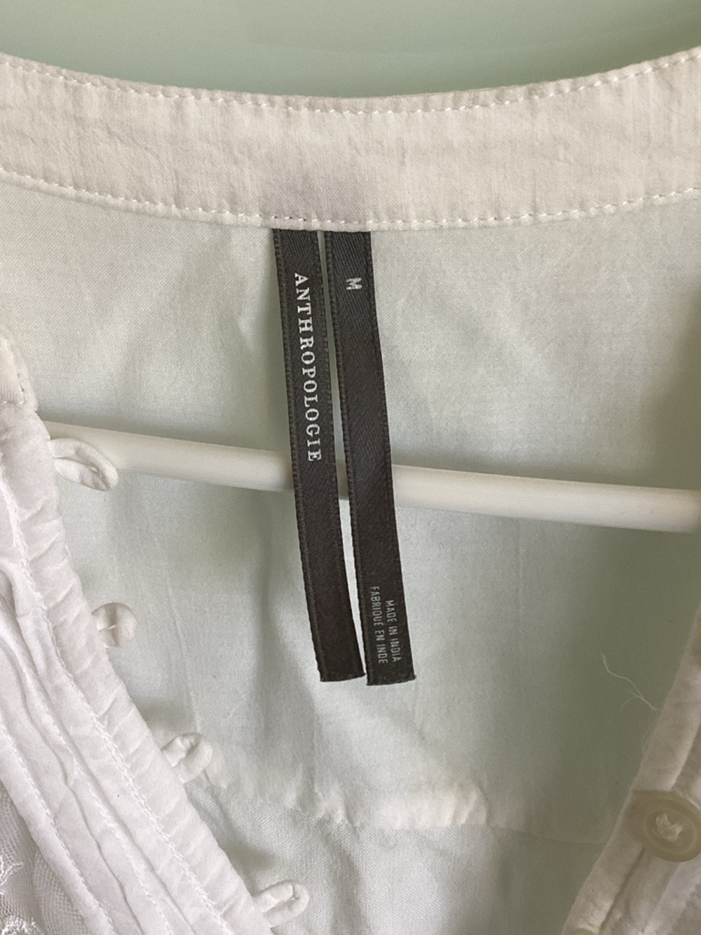 Anthropologie White Lace-Trim High-Low Dress - Picture 2 of 3